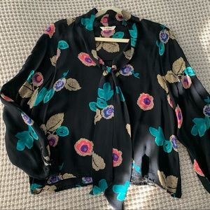 Tucker Tie Neck Blouse